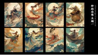 仙渡云海——八仙过海系列插画